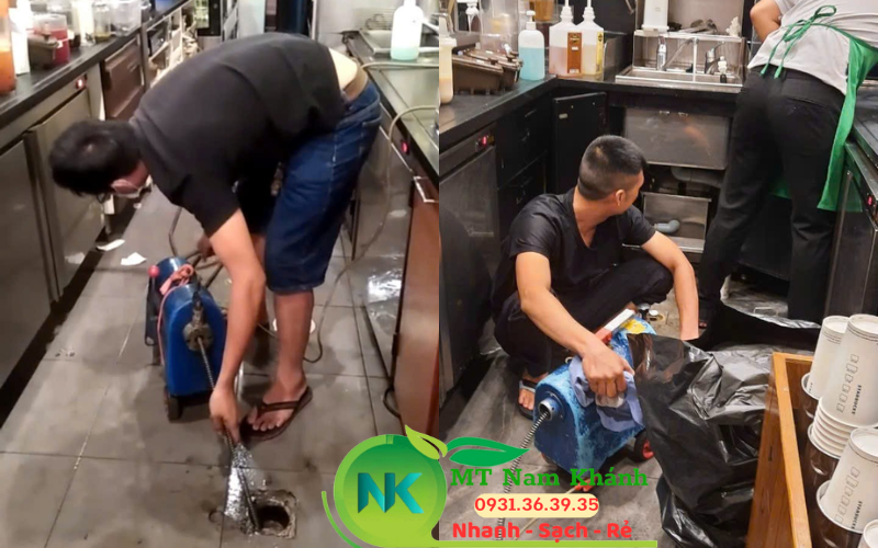 thông nghẹt bồn rửa chén 1